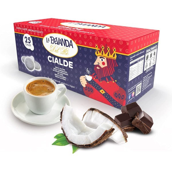 25 cialde aromatizzate al cocco e cioccolato