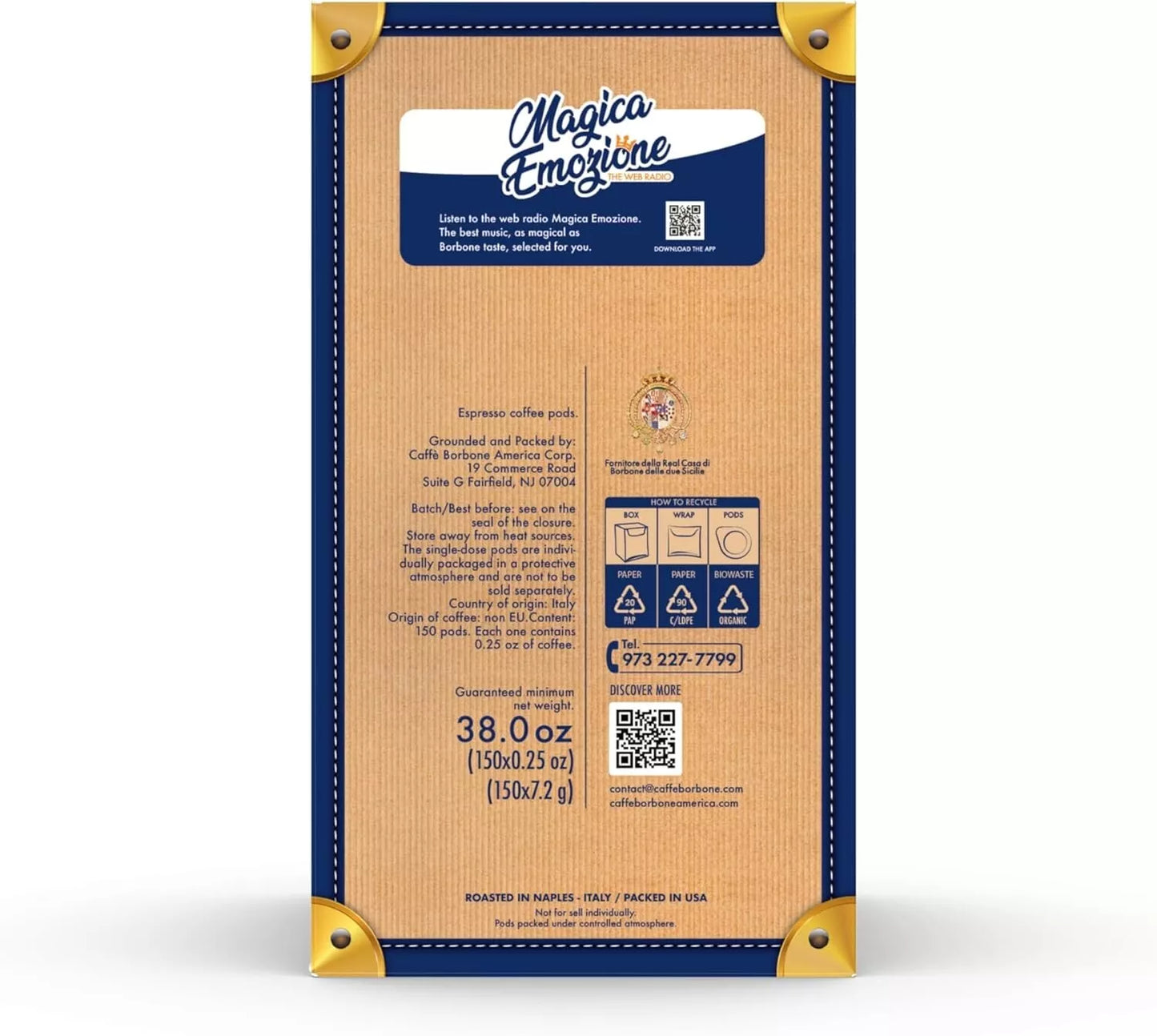Caffè Borbone Cialda Compostabile, Miscela Blu - 150 Cialde - Sistema ESE