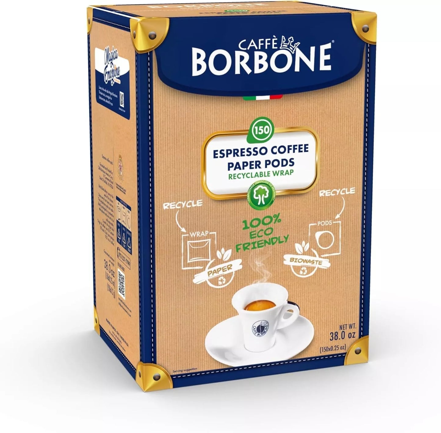 Caffè Borbone Cialda Compostabile, Miscela Blu - 150 Cialde - Sistema ESE