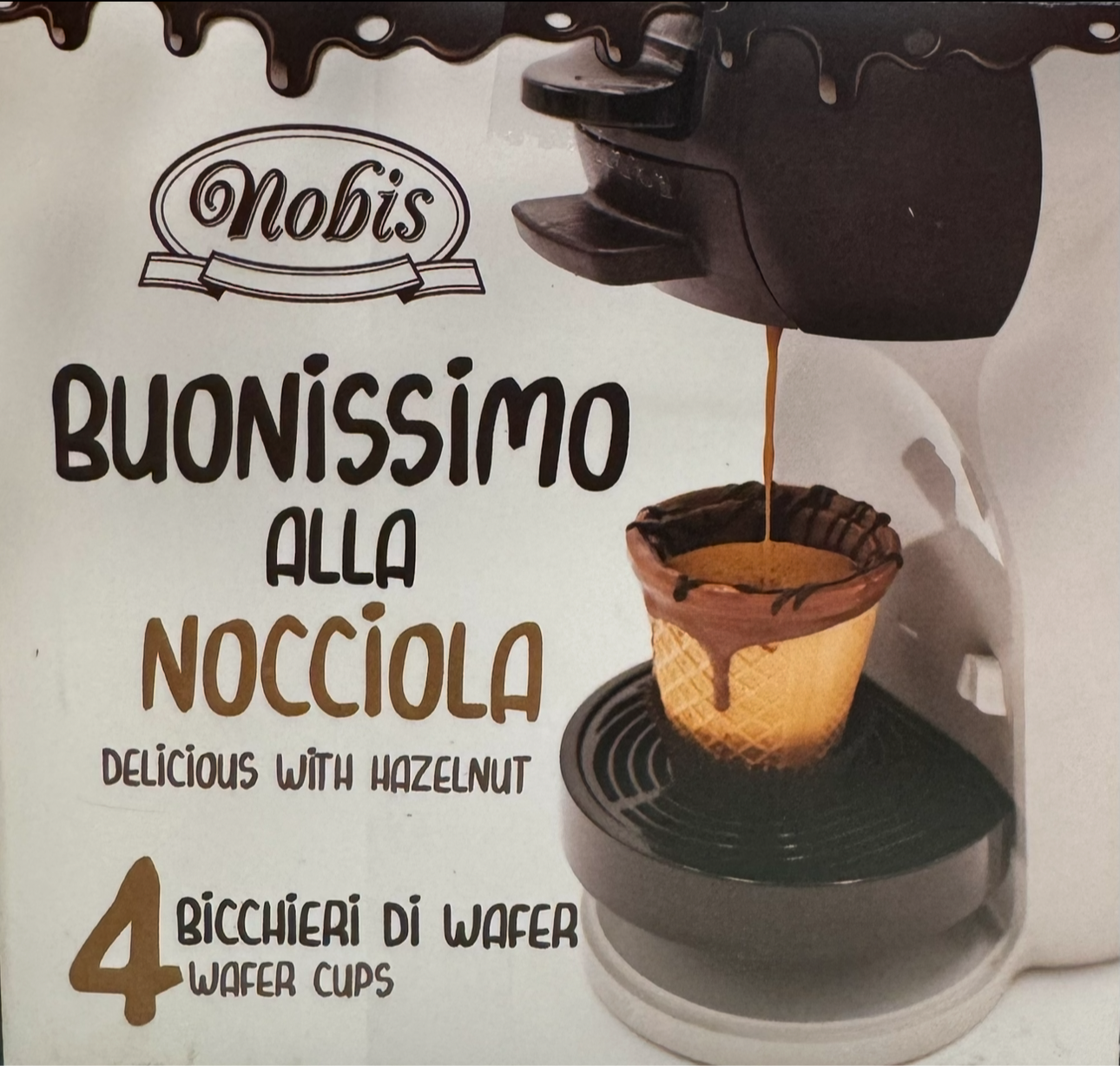 BICCHIERINO IN WAFER E NOCCIOLA 4PZ