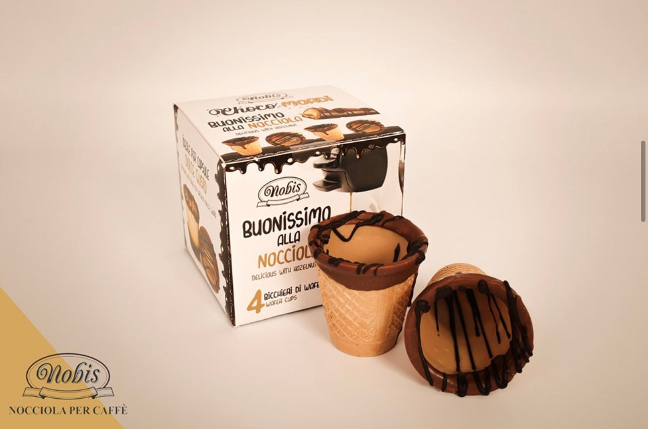 BICCHIERINO IN WAFER E NOCCIOLA 4PZ