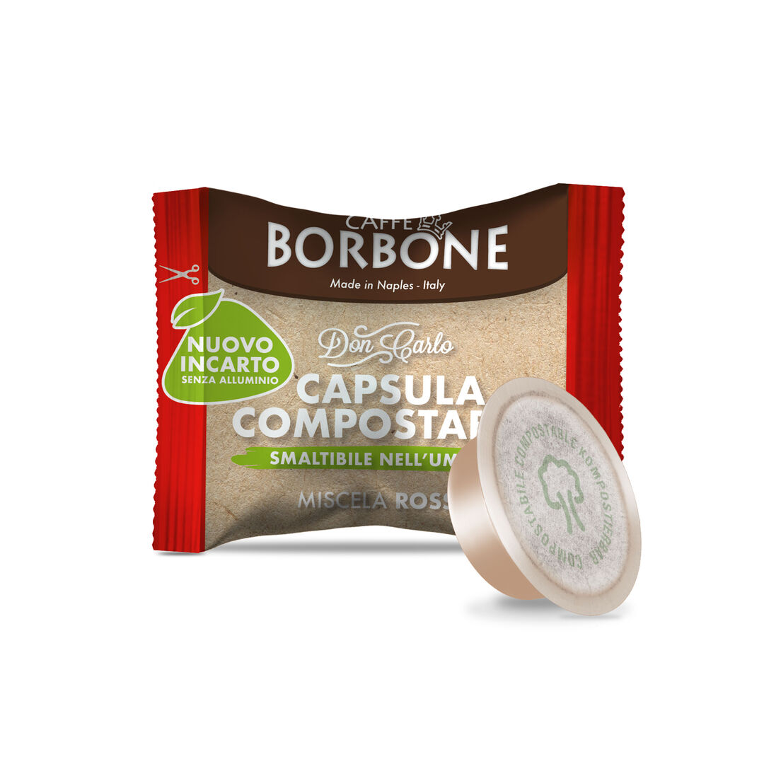50 Capsule Borbone COMPOSTABILI e COMPATIBILI Don Carlo Miscela ROSSA